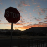 Artsy Sunset Stop Sign